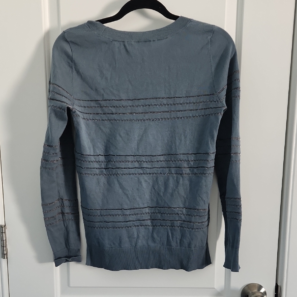 LOFT Blue Knit Top - Picture 2 of 4